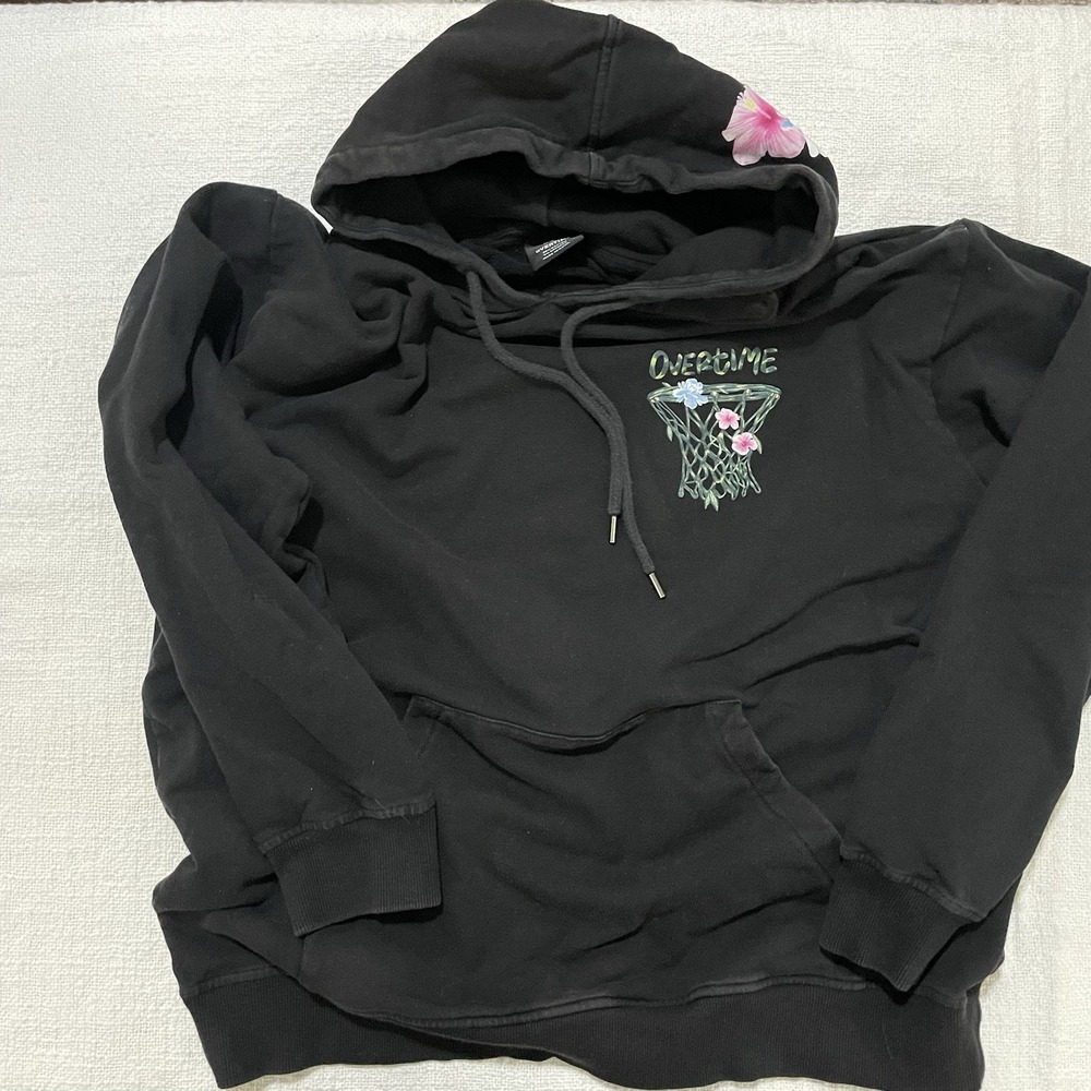 Overtime Basketball Pullover Hoodie Sweatshirt Graphic Logo Men's Large Paradise